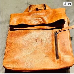 Elegant Tan Leather Backpack for Women!!🌺